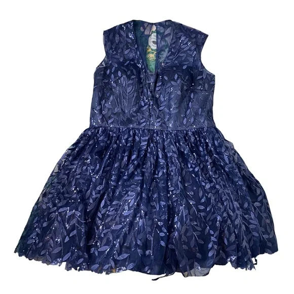 Jovani JVN Womens Dress 22 Formal Blue Sequin Sparkly Tutu tulle Mini Gown - Picture 7 of 14